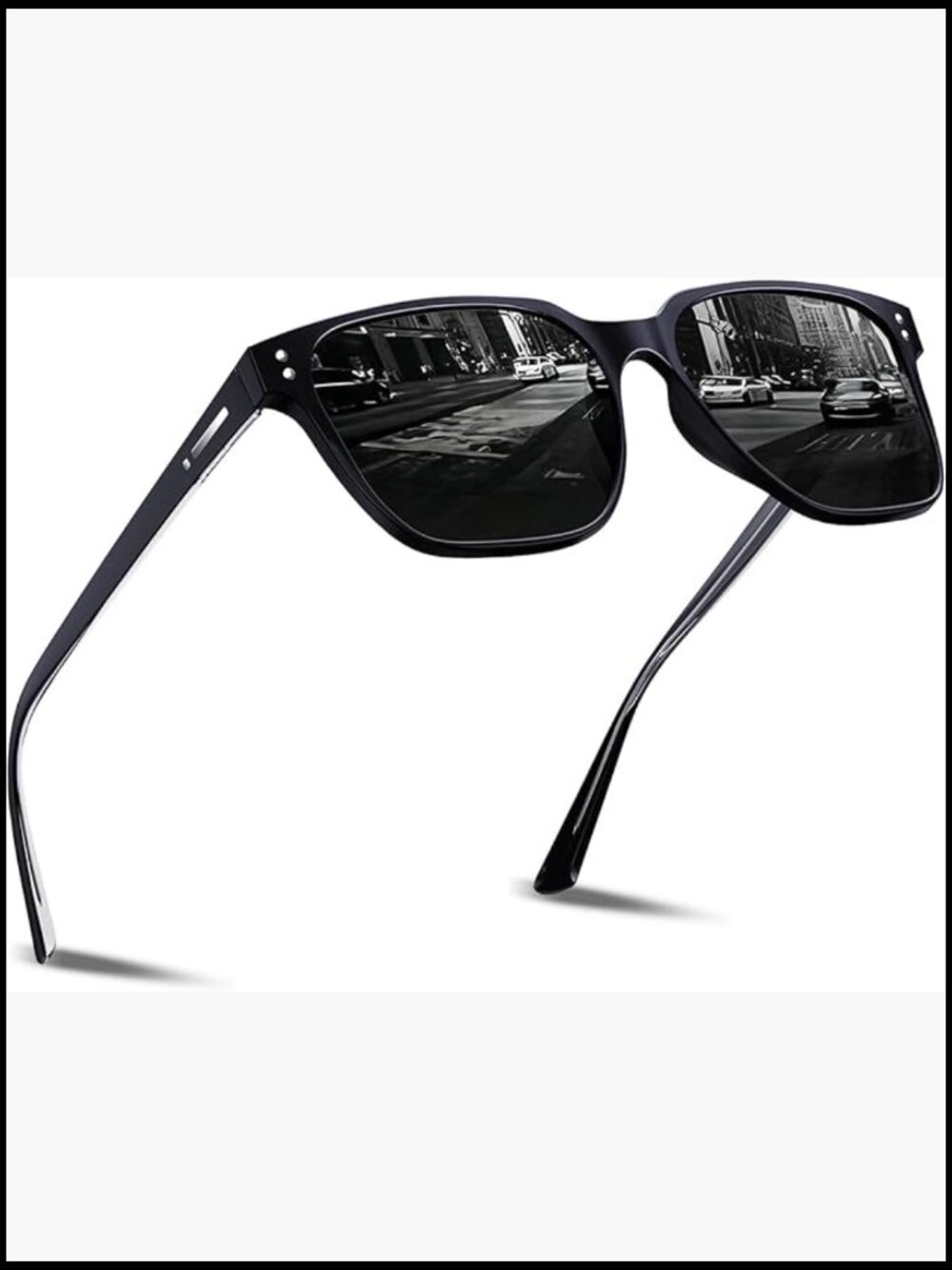 Polarized Sunglasses Retro Square Design UV Protection Metal Frame
